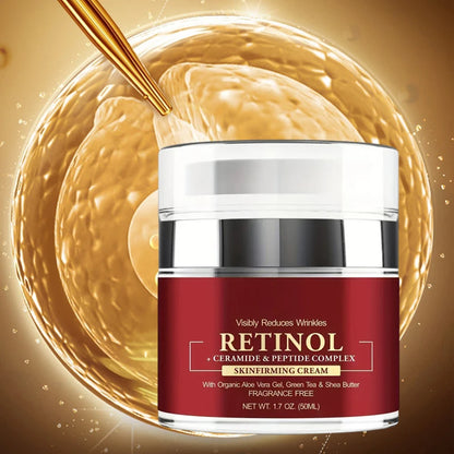 Instant Retinol Cream Wrinkle Remover Firming Lifting Anti Aging Fade Fine Lines Moisturizing Whitening Korea Repair Skin Care Retinol Cream-1pc