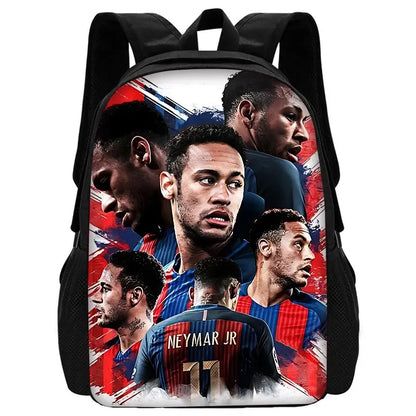 Game Football Child School Backpack with Lunch Bags ,Pencil Bags ,N-NeymarS School Bags for Boys Girls Best Gift BB-213HJJ06A1