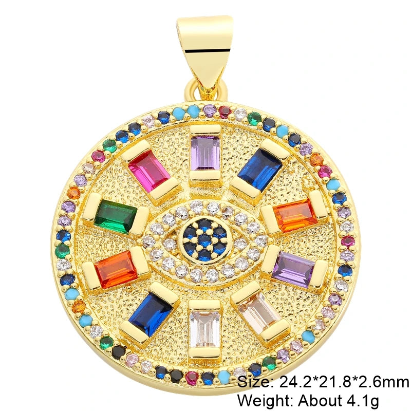 Juya Handmade Luxury Rainbow Zirconia 18K Gold Plated Decoration Snake Charms For DIY Fashion Talisman Jewelry Making Supplies Gold 14 CHINA