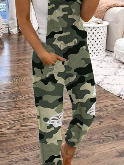 Lugentolo Women Overalls New Sport Jeans Fashion Ripped Denim Female Large Size Mid-rise Straight-leg Trousers Do Old 5XL