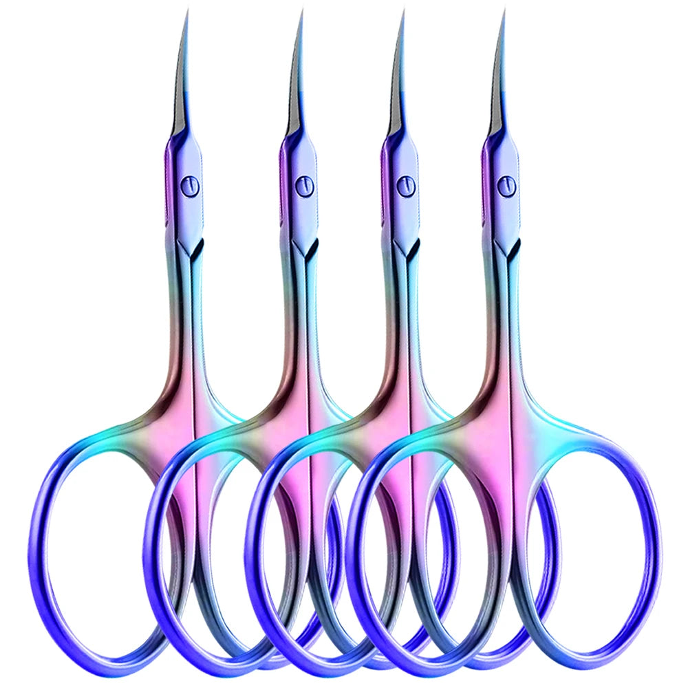 1/2/4Pcs Russian Cuticle Scissors Nipper Dead Skin Scissors Stainless Steel Manicure Pedicure Tools Nail Trimmer Clipper COLORFUL-4PCS