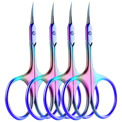 1/2/4Pcs Russian Cuticle Scissors Nipper Dead Skin Scissors Stainless Steel Manicure Pedicure Tools Nail Trimmer Clipper COLORFUL-4PCS