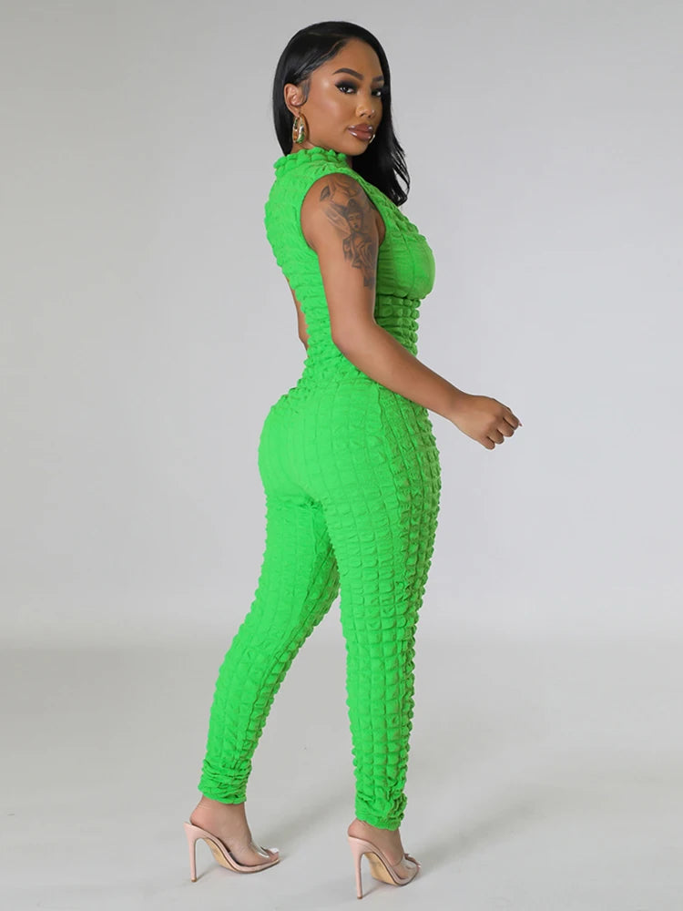 Sleeveless Zip Up Jumpsuit Women Chic and Elegant Woman Jumpsuit Sexy Tight Jumpsuit Full Body Ladies Wholesale Dropshipping Badiee Stylez