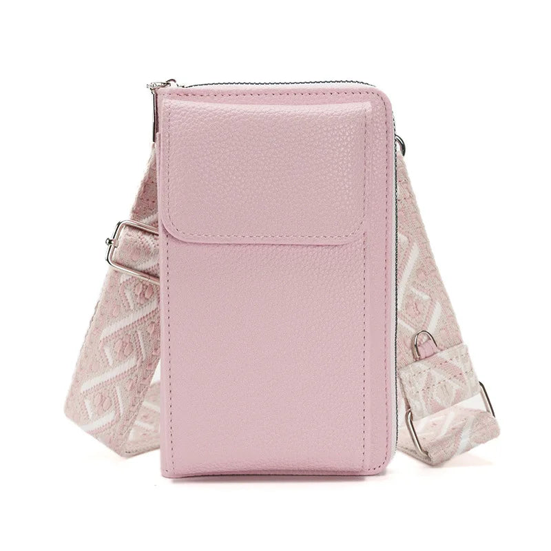 Buylor сумка для телефона PU Leather Cell Phone Bag Fashion Crossbody Bag Luxury Designer Ladies Shoulder Bag With Small Wallets pink