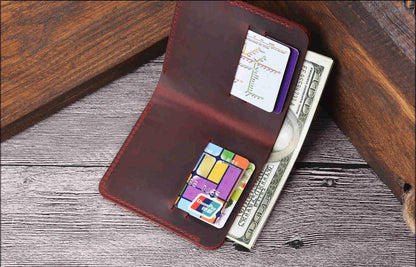 Genuine Leather Clutch Wallets Bifold Purse Vintage Crazy Horse Leather Men wallets Retro Coin Pocket Women Men Wallets
