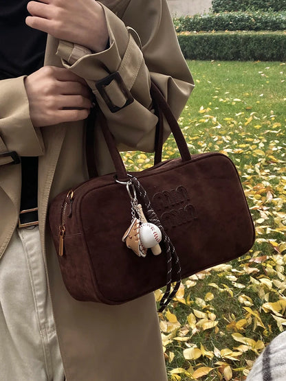 2025 new high-end luxury designer Boston handbag female niche retro fashion all-match pillow bag shoulder messenger bag trend