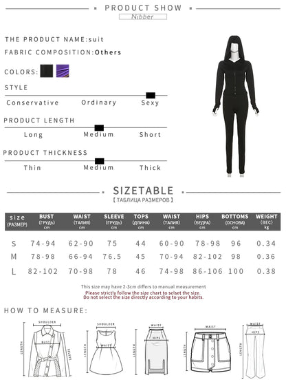 Nibber Sporty Casual 2 Piece Set Women Tracksuit Hooded Zip Crop Tops+Leggings Fitness Soft Stretch Streetwear Activity Suit