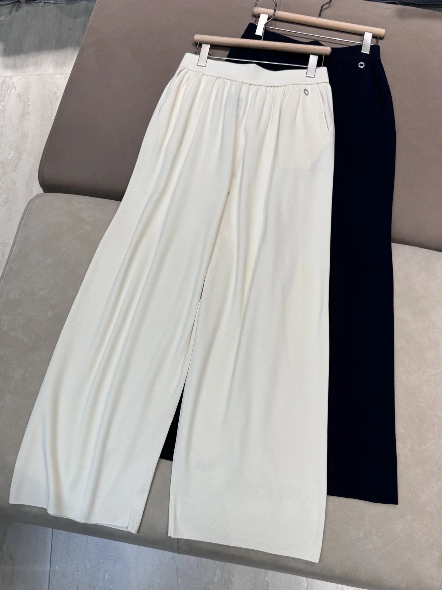 2025 Spring/Summer New Silk Cotton Blended V-neck Fashion Vest Top Casual All-match Straight Wide-leg Pants suit Badiee Stylez