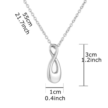"Eternal Infinity Loop" Ashes Urn Pendant - Stainless Steel Cremation Jewelry for Human Ash Memorial Badiee Stylez