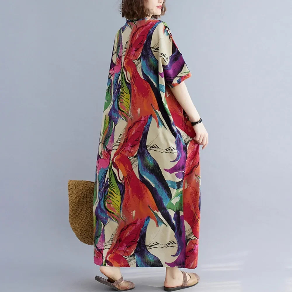 Summer Dress for Women Clothing Long Dress Fashion Clothes Cotton Vintage Harajuku Elegant Streetwear Maxi Beach Dresses