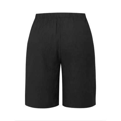 Plus Size 1XL-5XL New Women's Casual Five-point Shorts Pocket Fake Drawstring Women Clothing Beach Shorts