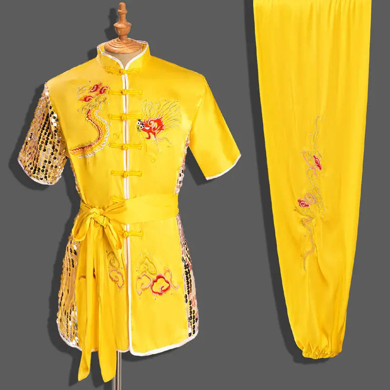 Men Women Chinese Traditional Dragon Wushu Uniform Kung Fu Clothing Set Martial Arts Uniform Tai Chi Kleding Taoist Shaolin Badiee Stylez