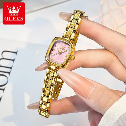 OLEVS 3695 Women Watches Tonneau Quartz Watch Waterproof Luminous Ladies Watch For Woman Luxury Fashion Original Elegant New
