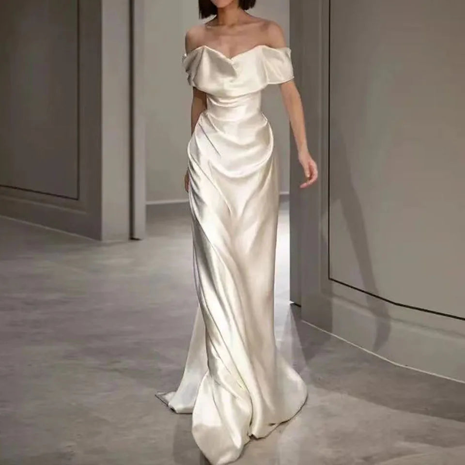 New Evening Dresse Saudi Arabia Dubai Exquisite 2025 Prom Dress 2025 for Women vestidos para mujer Formal Elegant ivory satin Badiee Stylez