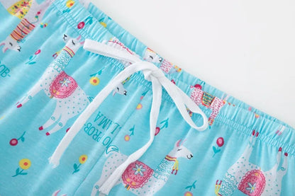 Hzioiys Summer Pajamas Sets Cotton Sleepwear Suit Women Casual Pajama Sets Cartoon Vest Shirt + Shorts Pajamas Suit Plus Size