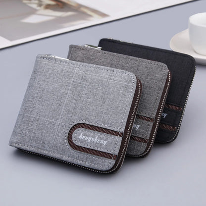 Short Men Wallets Slim Classic Coin Pocket Photo Holder Small Male Wallet Print Quality Card Holder Canvas Men Purses