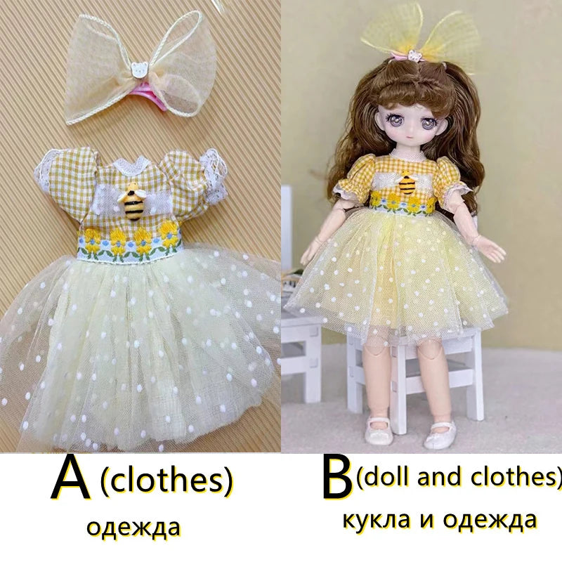 30cm Two-dimensional Doll Comic Face 1/6 Bjd Doll or Dress Up Clothes Children's Girl Birthday Gift Toys Kids Toys 17
