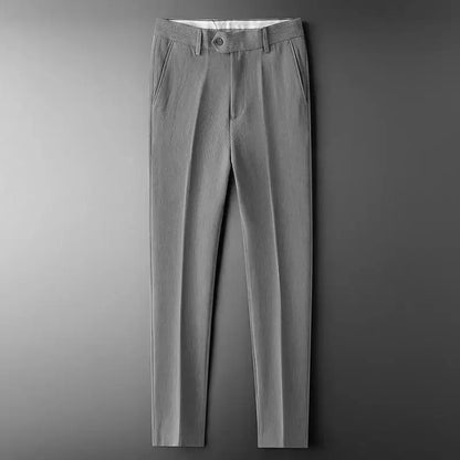 Slim Fit 9 Cropped Male Suit Trousers White Men's Summer Pants Tressed Luxury Luxury High Quality Up Stylish Formal 2024 Slacks Grey Suits Pants