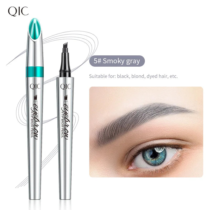 Four-Jaw Ultra-Fine Liquid Eyebrow Pencil 3D Waterproof Tip Tattoo Cosmetic Long Lasting Natural Dark Brown Liquid Eye Brow Pen 05