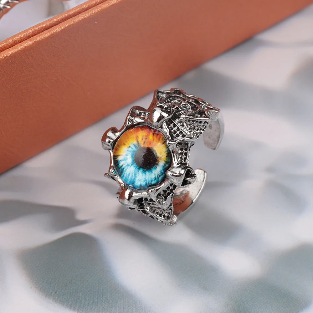 20 Pieces/Lot Vintage Punk Snake Rings for Women and Men Dragon Animal Devil's Eye Adjustable Mix Hip Hop Gothic Charm Jewelry