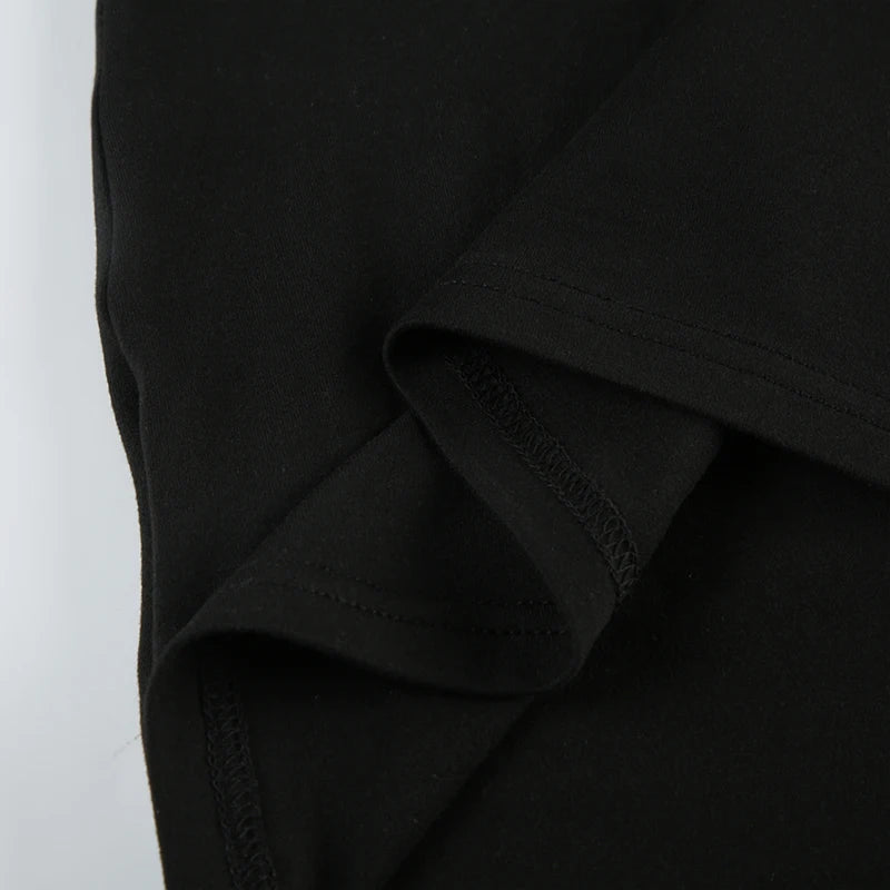 Backless Chic Fashion Skinny Sexy Long Sleeve Short Dress Women Rave Baddie Clubwear Black Solid Party Dresses