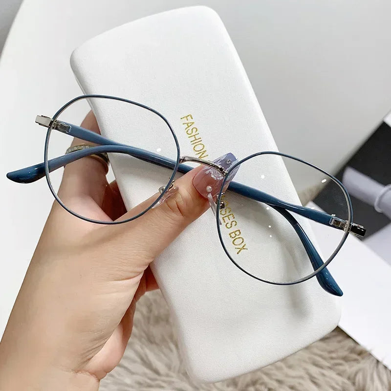 Retro Elegant Anti Blue Light Glasses Round Metal Frame Vintage Computer Gaming Eye Protection Classic Eyeglasses Badiee Stylez