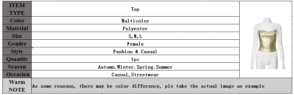 Strapless Backless Sexy Y2K Crop Top Corset Party Club Outfits for Women Tube Vest Autumn Winter Sleeveless Skinny Bustier Tops