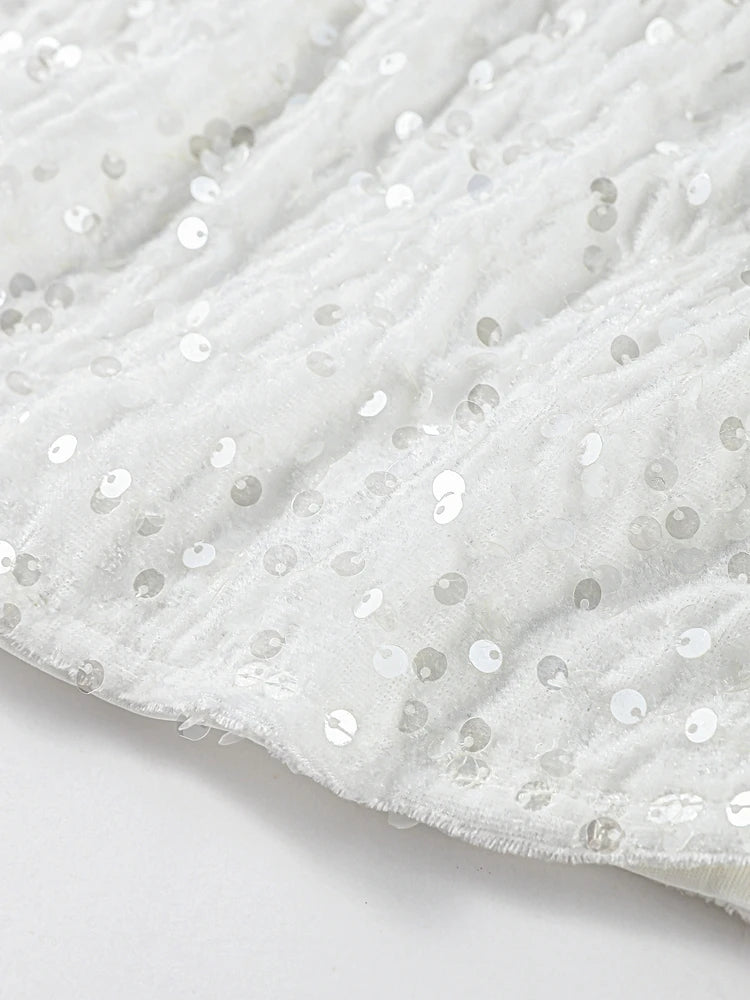 O-neck Vest Mini Skirt Suits Women Sexy sparkly Sequined Sleeveless Tank Tops With Bodycon Short Skirts Fashion Ladies Beachwear