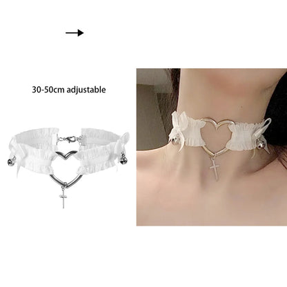 Sexy Trendy Vintage Charm Round Gothic Collar Necklaces Jewelry Gift Gothic Leather Heart Harajuku Women Punk Choker Necklace