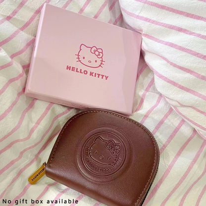 Kawaii Cartoon HELLO KITTY Retro Card Bag Girls Fashion Zipper ID Bag Storage Bag Lightweight Carrying Mini Wallet Women Gifts
