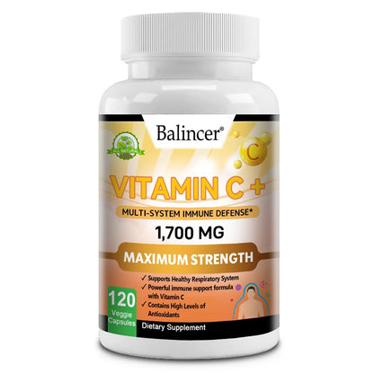 Vitamin C supplement, ascorbic acid, zinc and elderberry boost the immune system. Powerful Antioxidant, 120 Capsules , 120coumt United States