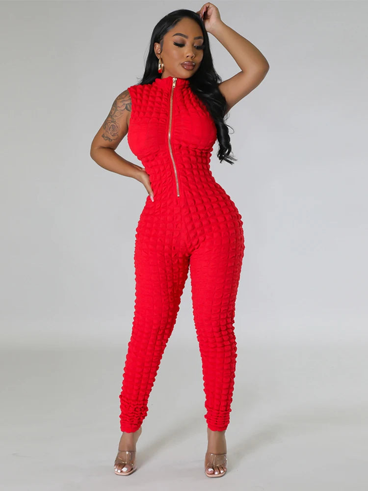 Sleeveless Zip Up Jumpsuit Women Chic and Elegant Woman Jumpsuit Sexy Tight Jumpsuit Full Body Ladies Wholesale Dropshipping Badiee Stylez