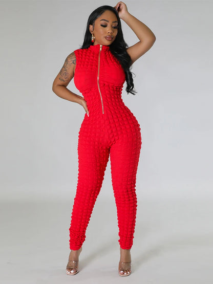 Sleeveless Zip Up Jumpsuit Women Chic and Elegant Woman Jumpsuit Sexy Tight Jumpsuit Full Body Ladies Wholesale Dropshipping Badiee Stylez