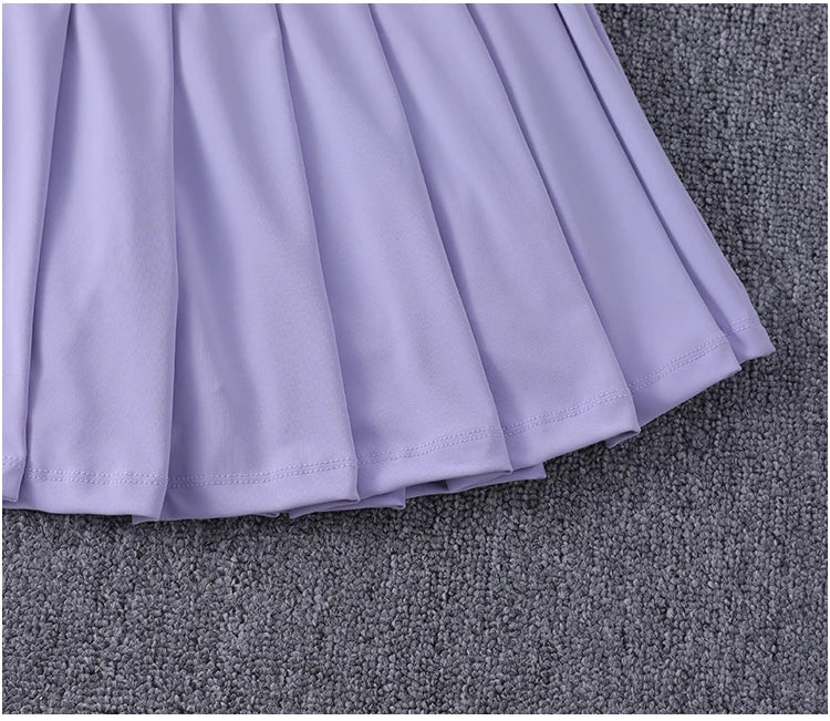 2024 New Best-Selling Pleated Nylon Spandex High Waisted Pocket Skirt With Anti Glare A-Line Sports Tennis Skirt