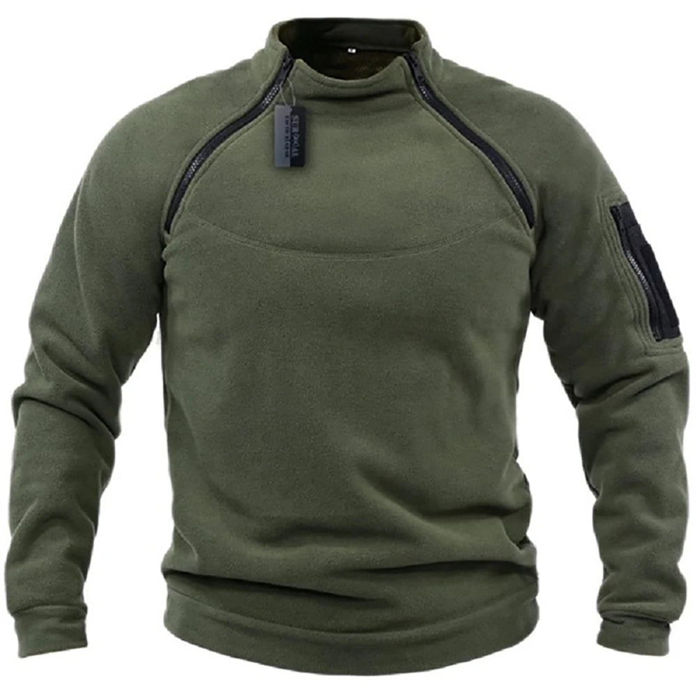 Male Hoodie Autumn Winter Warm Solid Color Stand-up Collar Outdoor Breathable Tactical Mens Gym Sport Tops Badiee Stylez