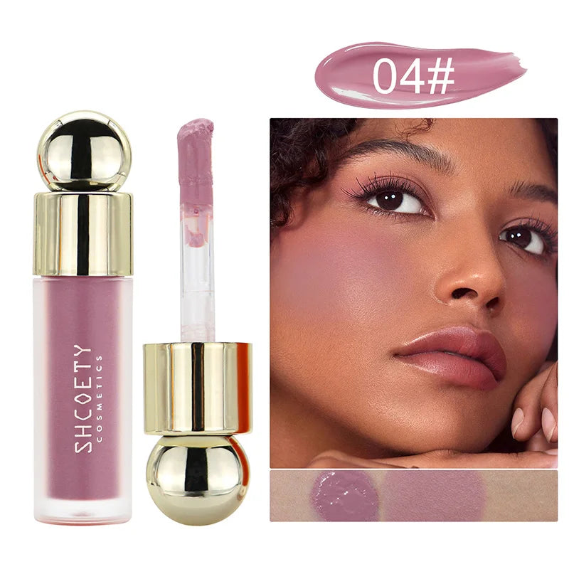 New Liquid Cheek Blush Facial Nourishing Blusher Gel Cream Multi-purpose For Eyes Lips Makeup Blush Stick Cosmetics With Sponge New 04