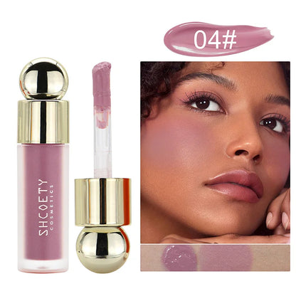 New Liquid Cheek Blush Facial Nourishing Blusher Gel Cream Multi-purpose For Eyes Lips Makeup Blush Stick Cosmetics With Sponge New 04
