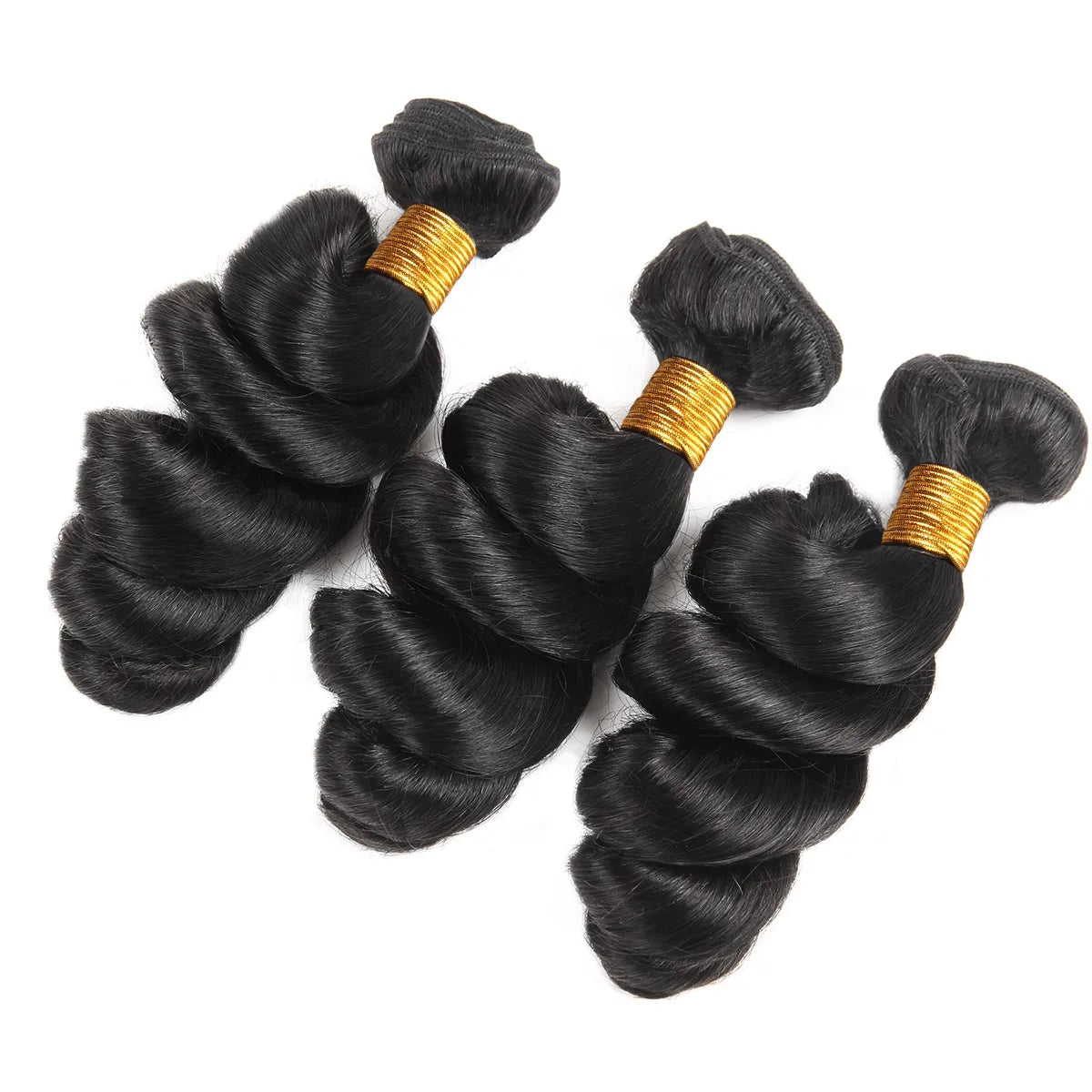 3 Bundles 1618 20 Inch Unprocessed Human Hair Loose Wave Double Weft Bundles for Women, Natural Look Volume Versatile Styling