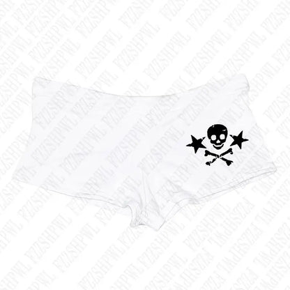 Y2k Shorts Skull Print Streetwear Gothic Graphic Camis Summer Vintage Hip Hop Sleeveless EGirl Dark Punk Sexy Harajuku Crop Top Bai 3