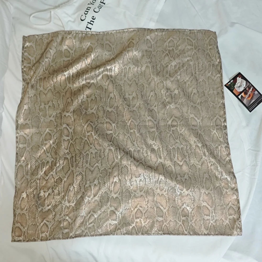 Headwear Y2K Snake Print Hair Scarf Soft Hip Hop Serpentine Hair Band Square Turban Snake Punk Bandana Streetwear