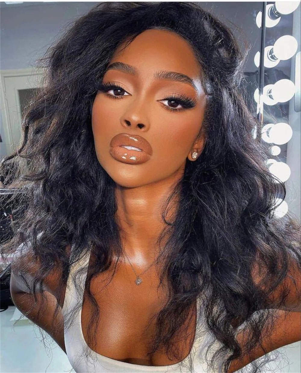 Long Soft Yaki 180Density Long Natural Black Kinky Straight Wave 13x4 Lace Front Wig For Women With Baby Hair Glueless