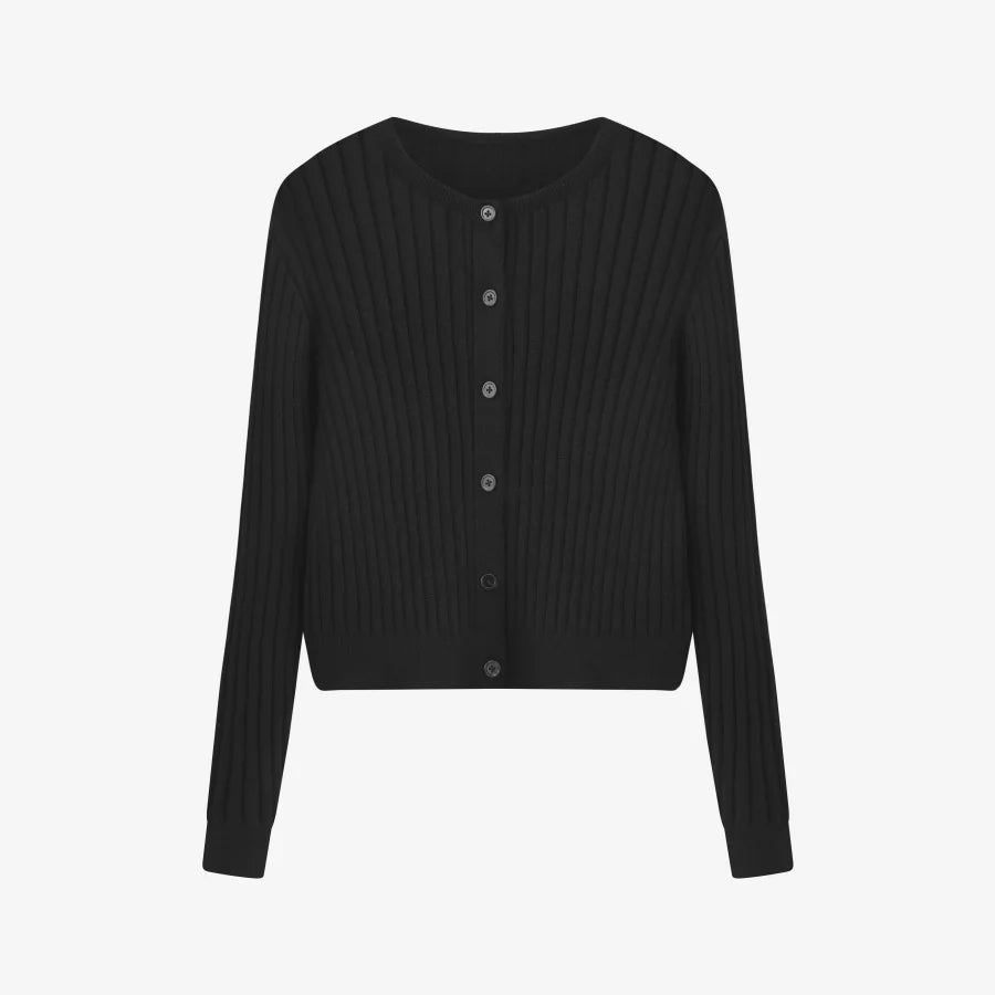 AS 2025 spring summer linen shirt + dress collection high quality print linen and knitting cardigan woman outfit Black knitted Cardi