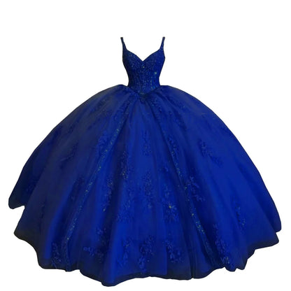 Women's Sweetheart Quinceanera Dresses Ball Gown Spaghetti Straps Applique Sweet 16 Dresses for Teens Badiee Stylez