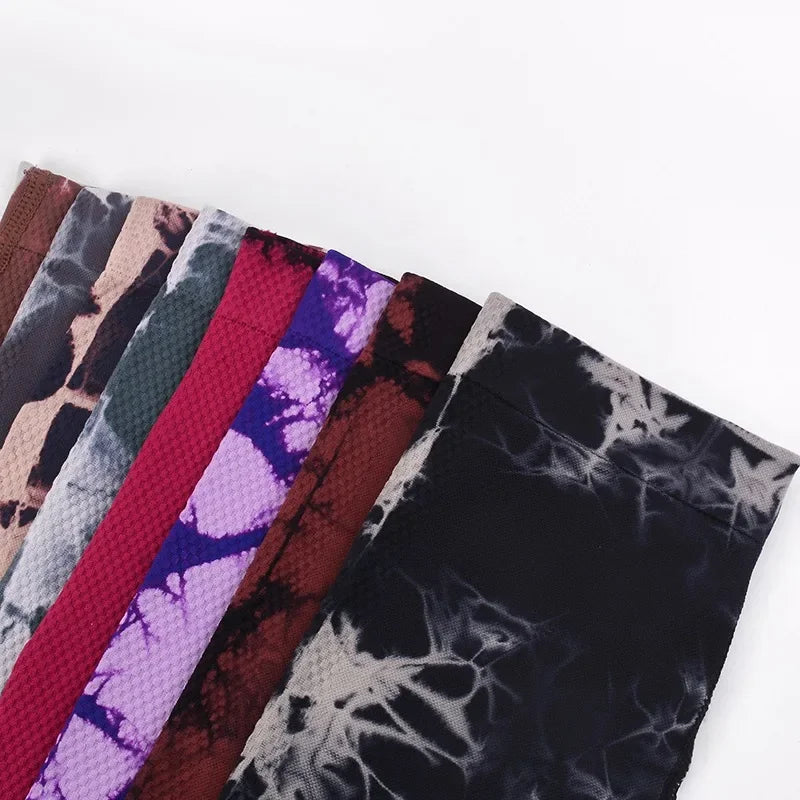 Women Tiedye Gym Leggings Seamless Mujer Push Up Booty Pants Scrunch Sports Fitness High Waist Workout Yoga Leggins Drop Ship