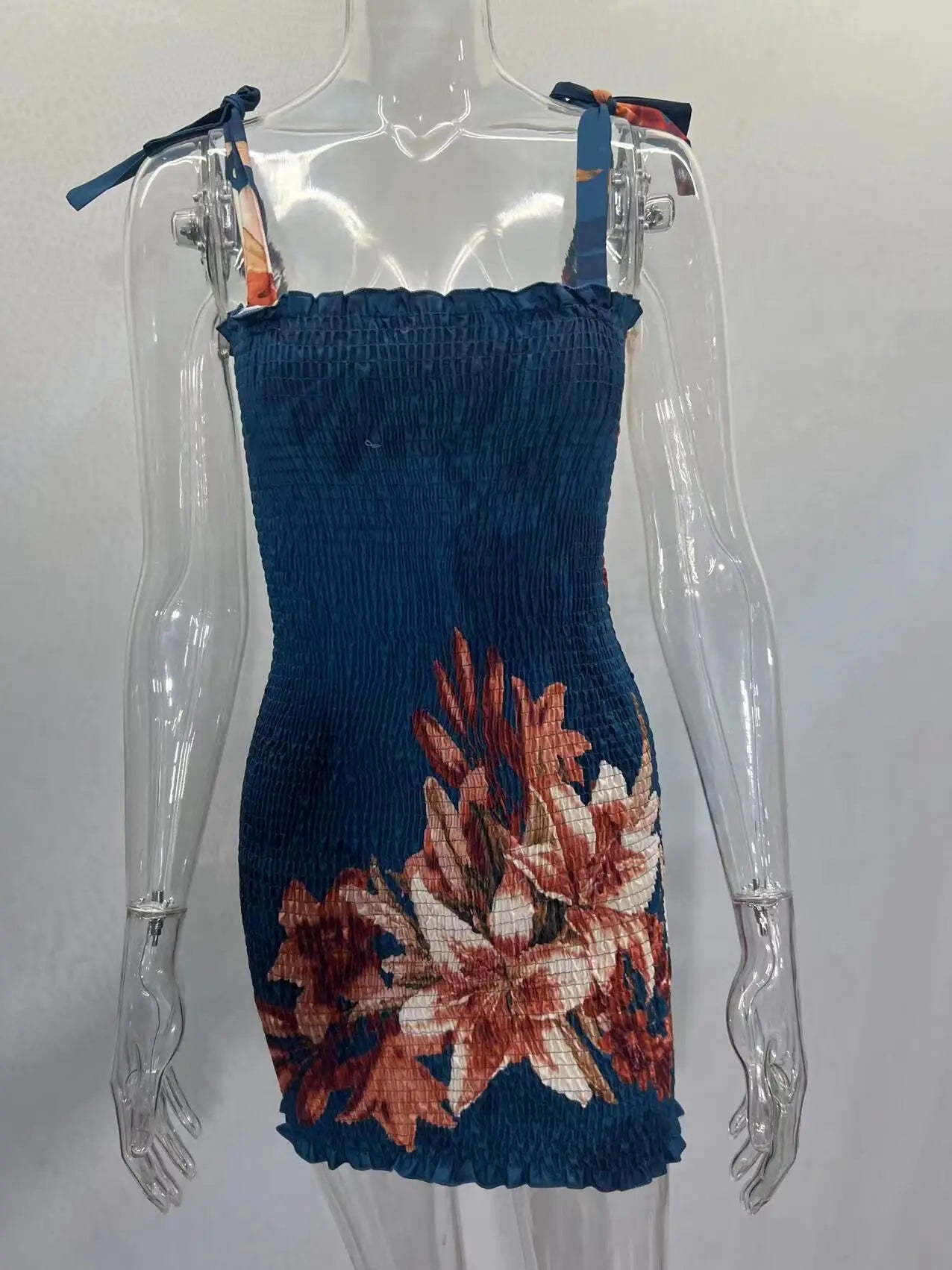 Summer Sexy Slim Print Dress Women Fashion Spaghetti Strap Elegant Package Hips Bodycon Mini Dresses Femlae Beach Party Dress Badiee Stylez