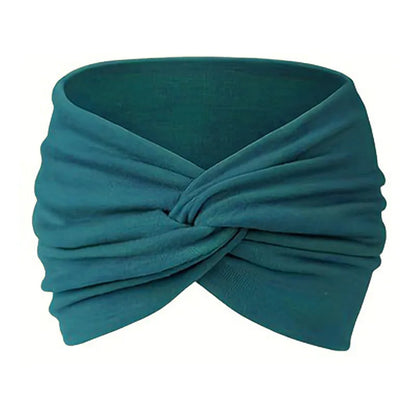 Women Headbands African Wide Hair Wrap Turban Twist Headband for Women Large Sport Workout Stretch Non-slip Big Hair Bands Turquoise