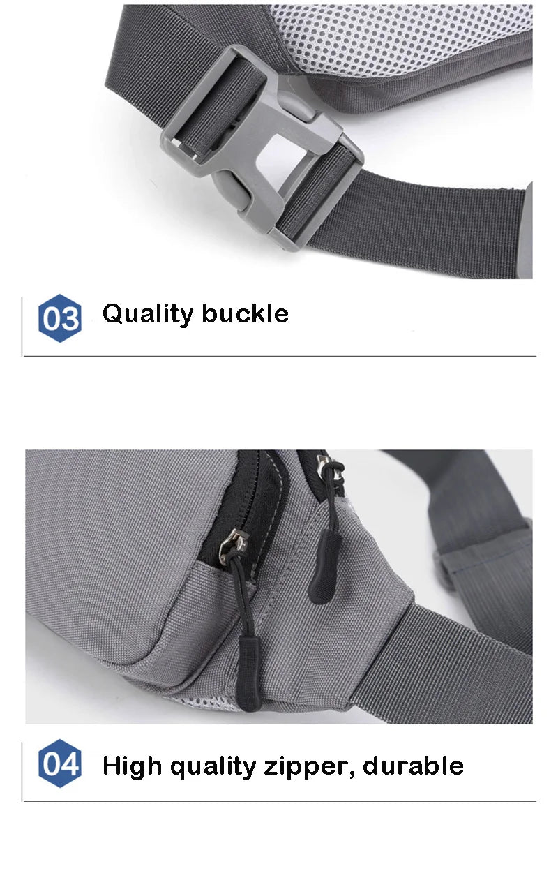 Nylon Waterproof Fanny Waist Bag Pack For Men Women Belt Pouch Male Belly Banana Ladies Bum Hip Kangaroo Sports Running Waistbag