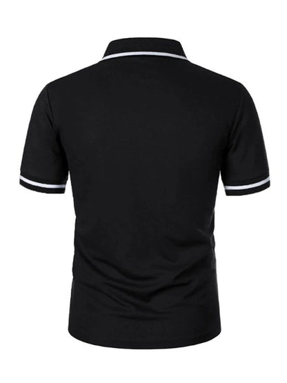 Men's Trendy Short Sleeve Polo - Breathable Casual Top with Pockets