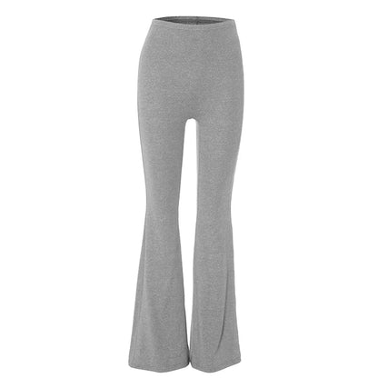 CUTENOVA Women's Slim Solid color Micro Flare Casual Pants basic Fashion Sexy Sports Jogging Trousers Chic Floor Length Bottoms