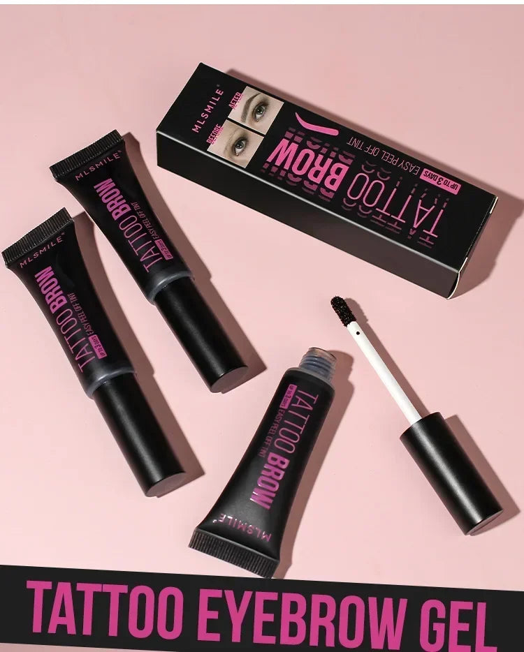 Waterproof Peel Off Eyebrow Gel Semi-Permanent Eye Brow Enhancer Tattoo Tint Long-lasting Black Brown Dye Eyebrow Cream Cosmetic